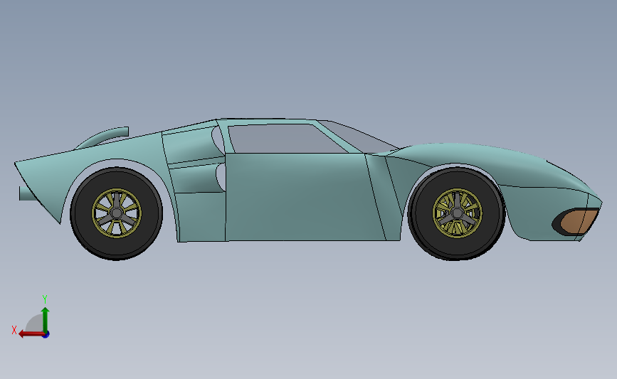 汽车模型福特GT40 背面视图