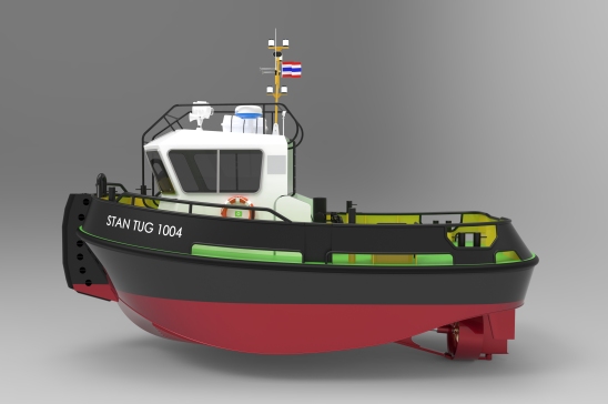 stan-tug标准拖船拖轮3D数模图纸 SOLIDWORKS设计 附IGS