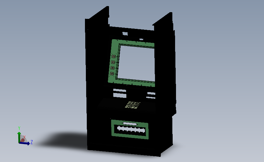 ATM钣金面板组件3D模型图纸 Solidworks设计