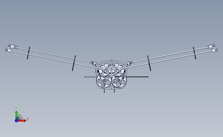 扑翼机3D模型 正面视图