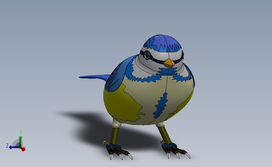 bird小鸟造型3D图纸 Solidworks设计