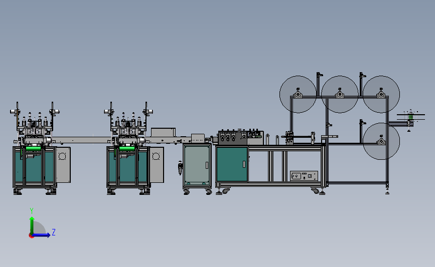 平面口罩机一拖二