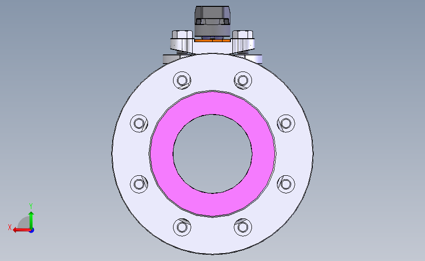 手动球阀User Library-Flange C300DN100 背面视图