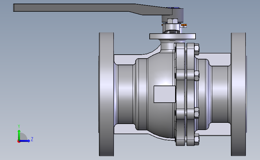手动球阀User Library-Flange C300DN100 左侧视图