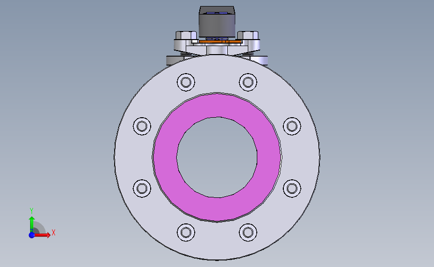 手动球阀User Library-Flange C300DN100 正面视图