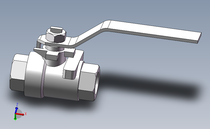 45 球阀装配3D模型