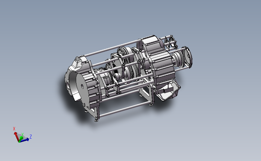 车床变速箱（车床变速机构）3D模型Solidworks软件打开