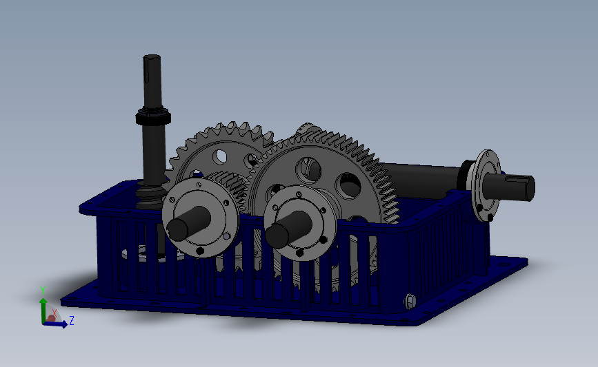 多级齿轮箱（变速箱）3D模型Solidworks软件打开