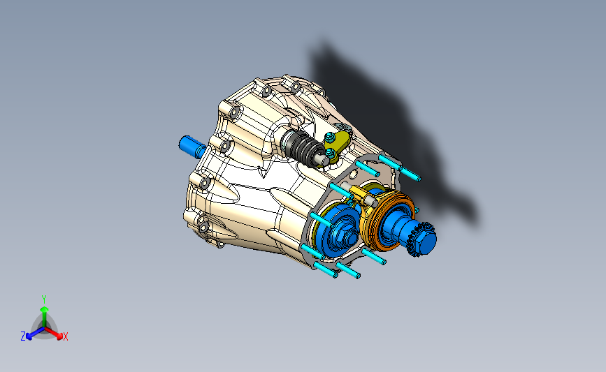 一款汽车变速器变速箱装置3D模型（CATIA软件打开）