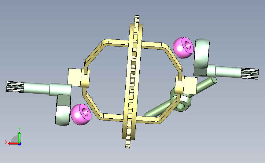杆式差速器3D模型图纸 STP格式 背面视图
