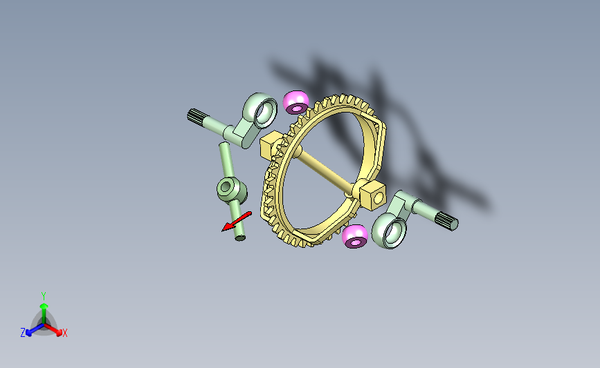 杆式差速器3D模型图纸 STP格式
