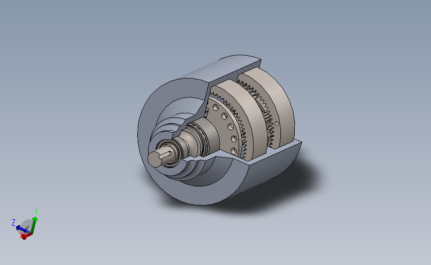双行星齿轮机构三维建模图纸 solidworks设计