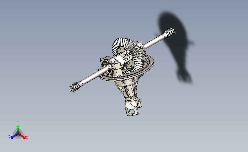 锥齿轮差速器内部结构3D模型图纸 STEP格式