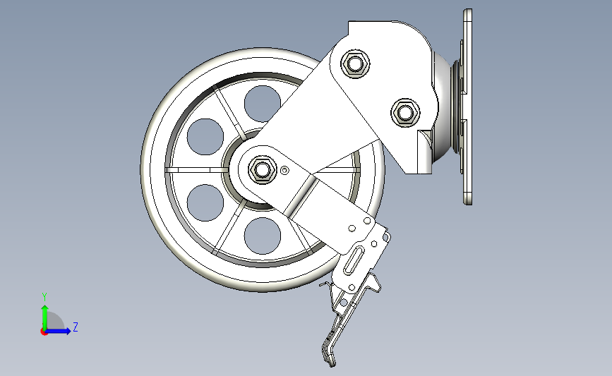 福马脚轮GSST-200-FLANGE 左侧视图