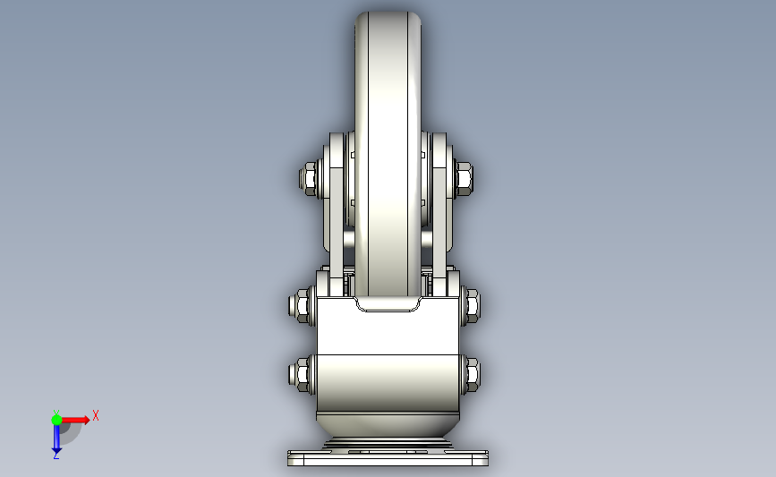福马脚轮GSST-200-FLANGE 俯视图