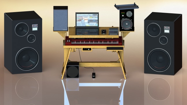 录音室办公桌带工程图