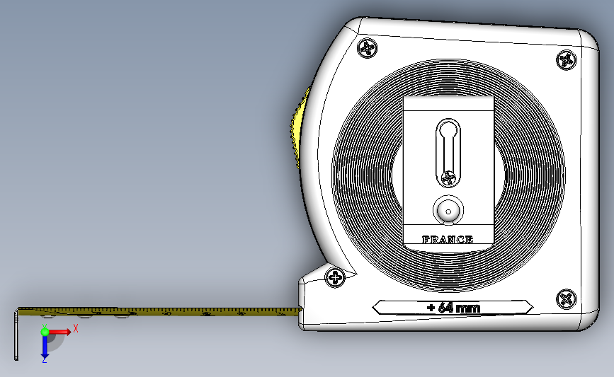 Stanley Tape Measure卷尺3D数模图纸 Solidworks设计 俯视图