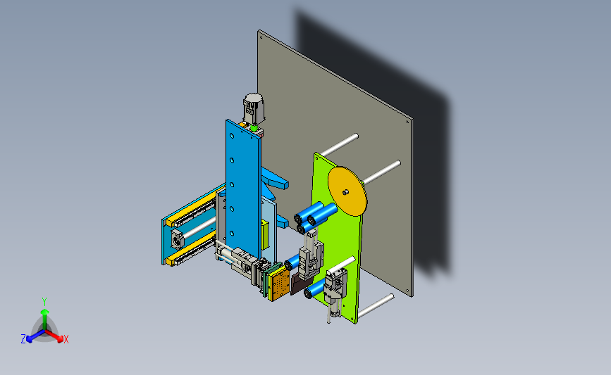 2轴贴标签机构3D图纸