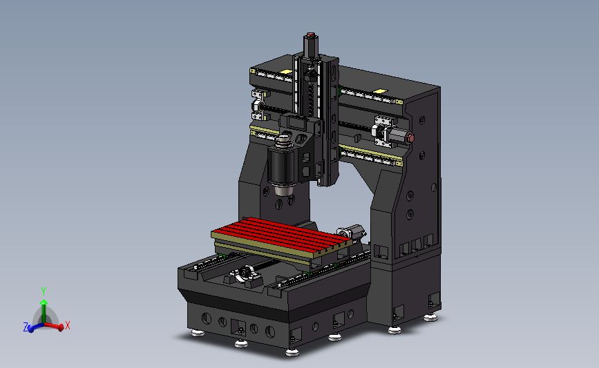 1200X600小型龙门数控铣床3D模型 Solidworks设计