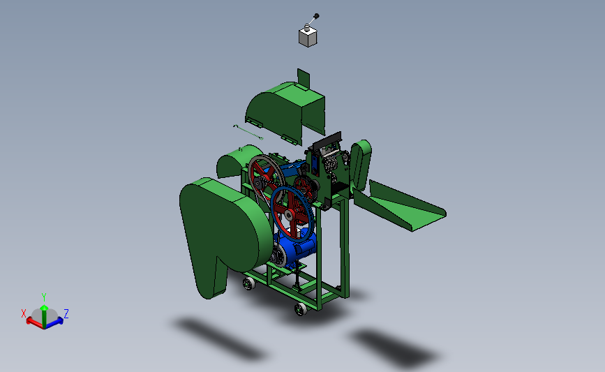 Chaff cutter饲料粉碎机3D数模图纸 Solidworks设计