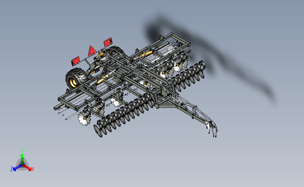 Disc harrow圆盘耙3D数模图纸 STEP格式