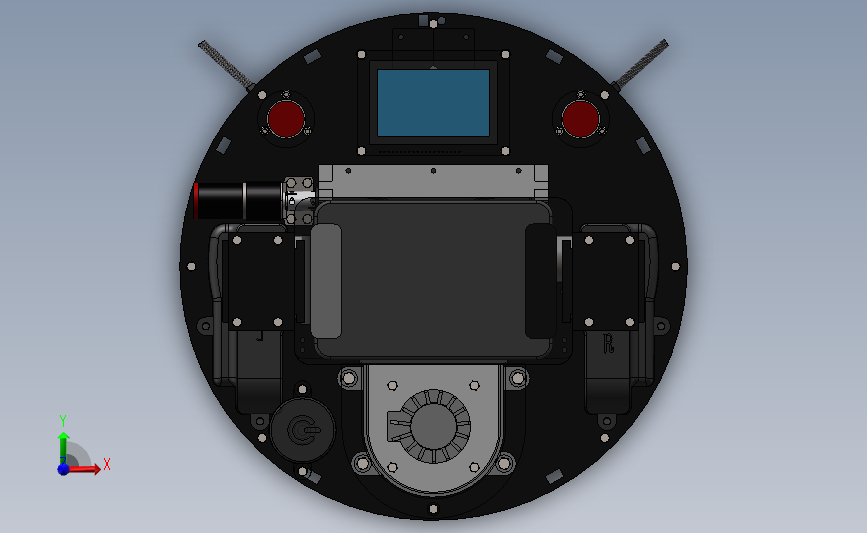 DIY扫地机器人3D图纸 SOLIDWORKS设计 正面视图