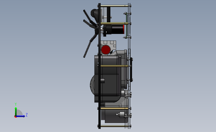 DIY扫地机器人3D图纸 SOLIDWORKS设计 左侧视图