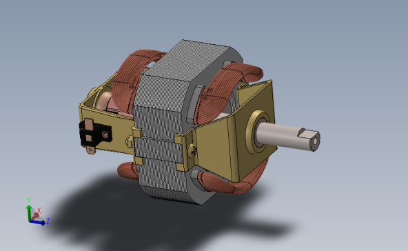 Electric Motor小电动机模型3D图纸 Solidworks设计
