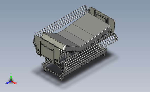 Hospital Bed医用病床三维建模图纸 stp格式
