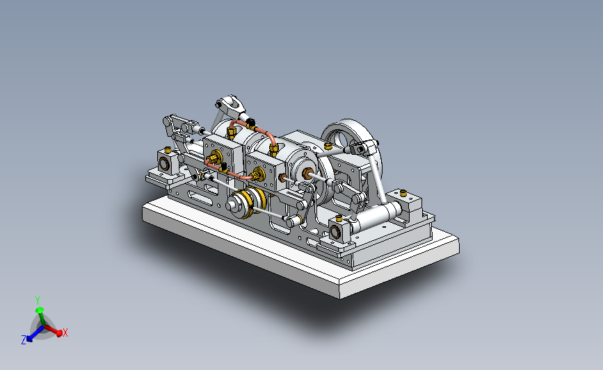 Monitor Steam Engine蒸汽发动机3D数模图纸 Solidworks设计