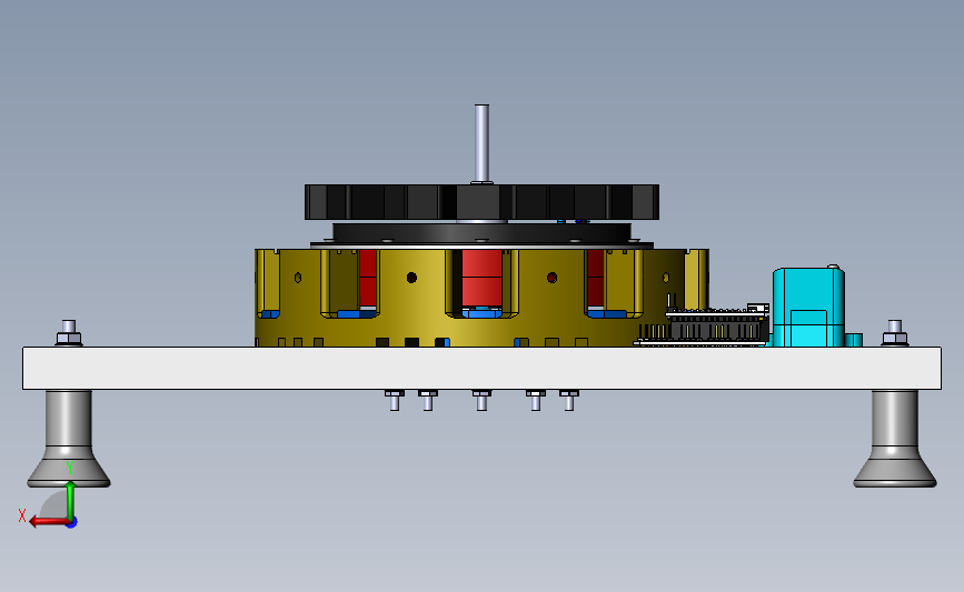 RPM arduino发电机演示结构3D图纸 Solidworks设计 背面视图
