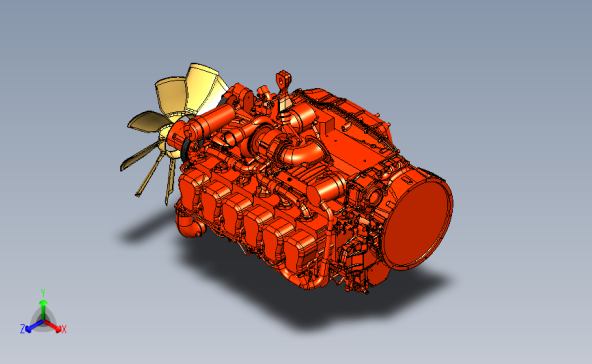 Scania DC13柴油发动机3D模型图纸 STP格式