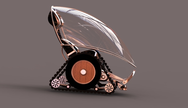 steampunk蒸汽朋克造型轮椅3D图纸 IGS格式
