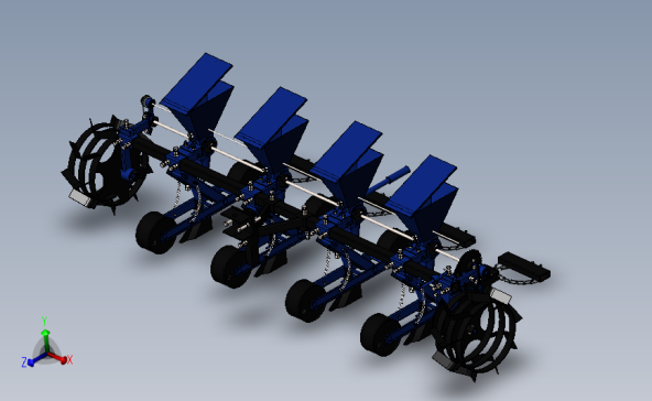 STV4播种机核心机构3D数模图纸 Solidworks设计