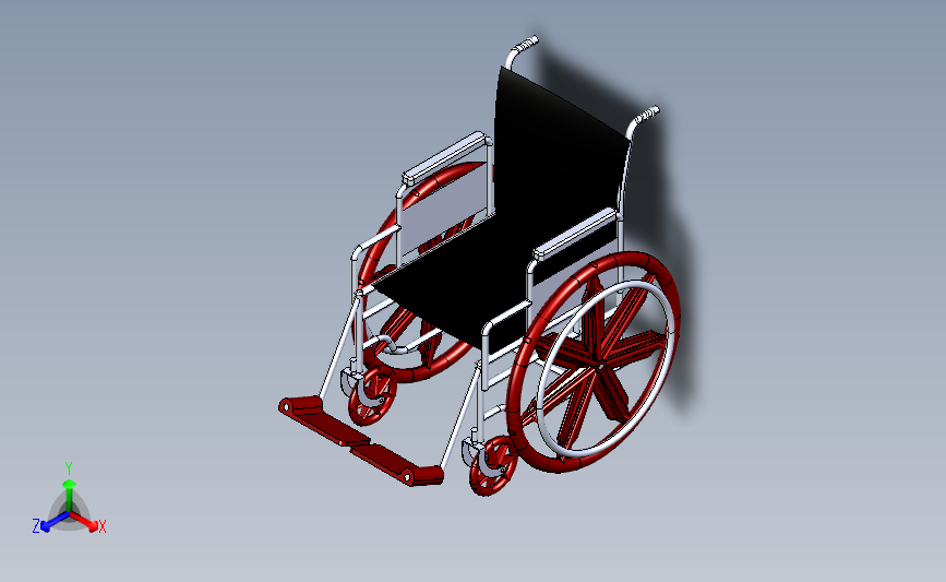 Wheelchair普通医疗轮椅3D图纸 IGS格式