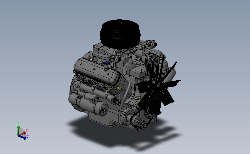 YAMZ-236柴油发动机模型3D图纸 Solidworks设计 x_t格式