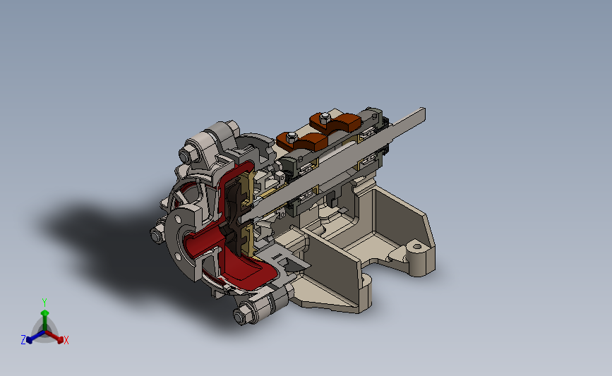 半剖离心泵结构3D模型图纸 Solidworks设计