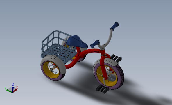 儿童骑行的三轮小车