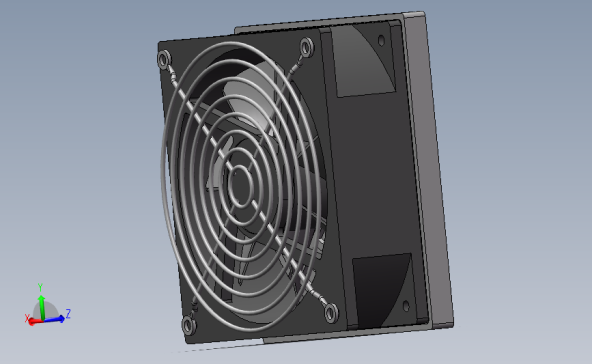 一种工业散热风扇120X120三维模型