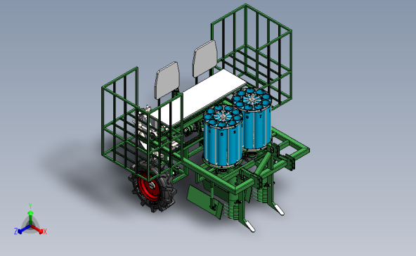 菠萝移栽机3D数模图纸 Solidworks设计 附STEP