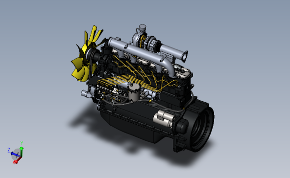 柴油机MMZ D-260柴油发动机模型3D图纸 Solidworks设计