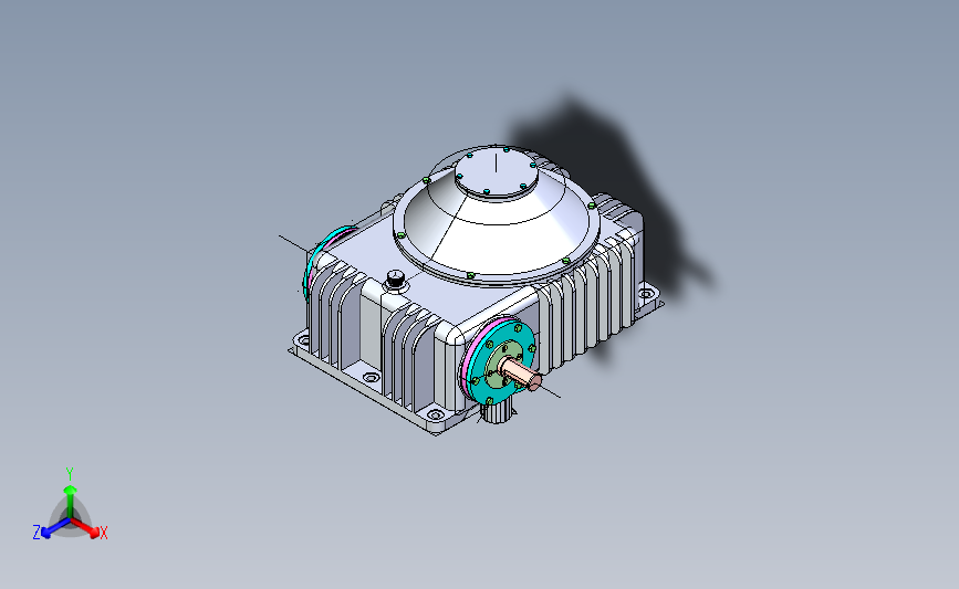 带安全离合器蜗轮箱模型3D图纸 IGS格式