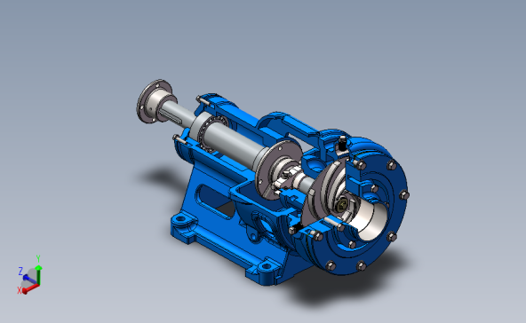 单阶段离心泵三维建模图纸 Solidworks设计