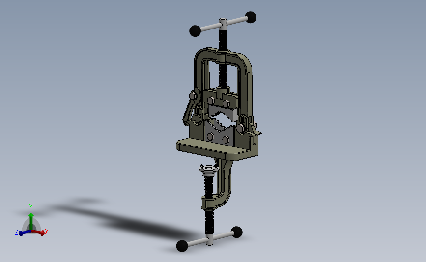 管夹台虎钳3D数模图纸 Solidworks设计 附x_t格式
