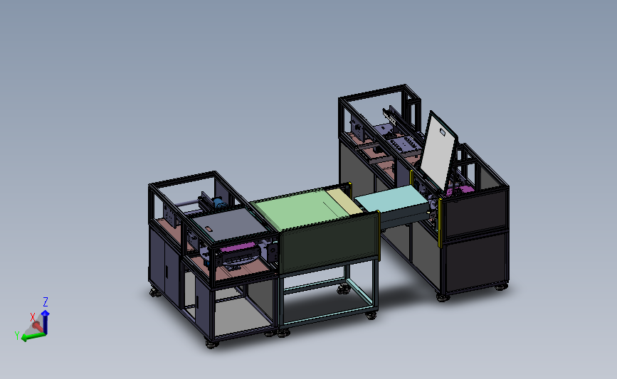 精细化后的自动化生产线3D模型图纸 Solidworks设计