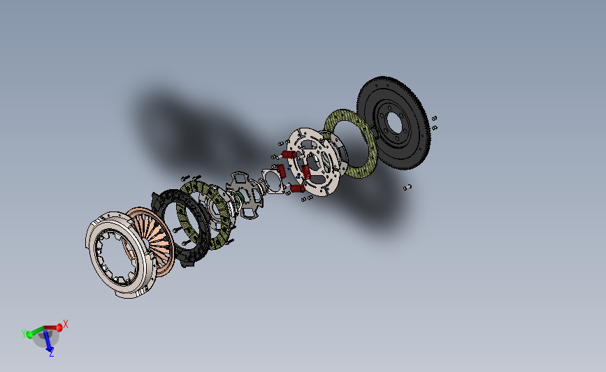 离合器爆炸图模型3D建模 SOLIDWORKS设计