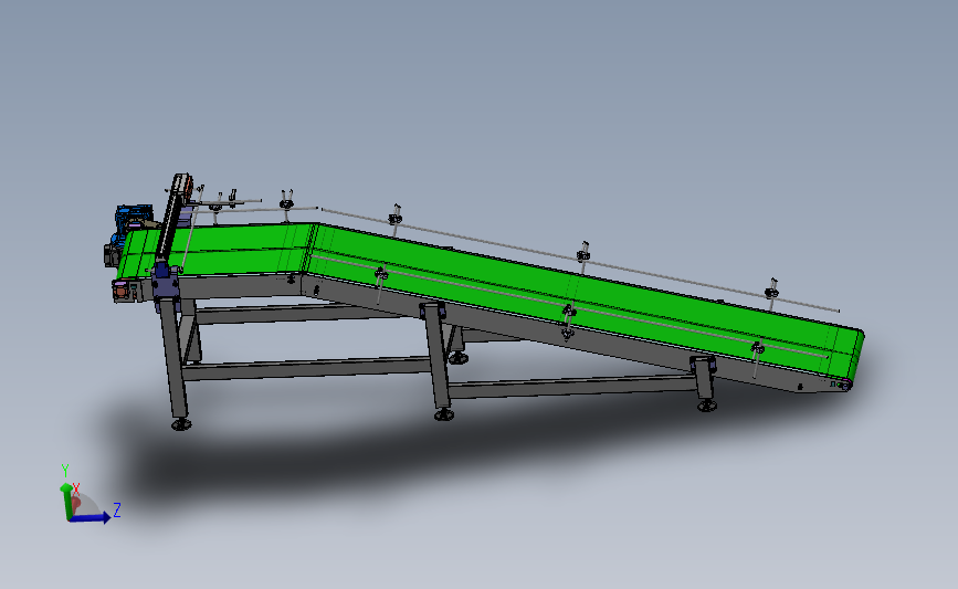 平带输送机3D数模图纸 Solidworks设计