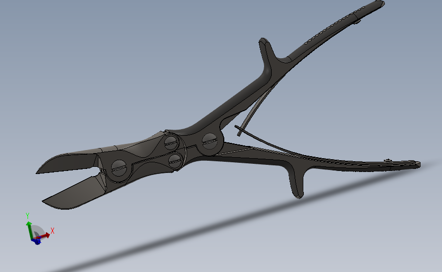 普通骨剪截骨钳3D模型图纸 Solidworks设计