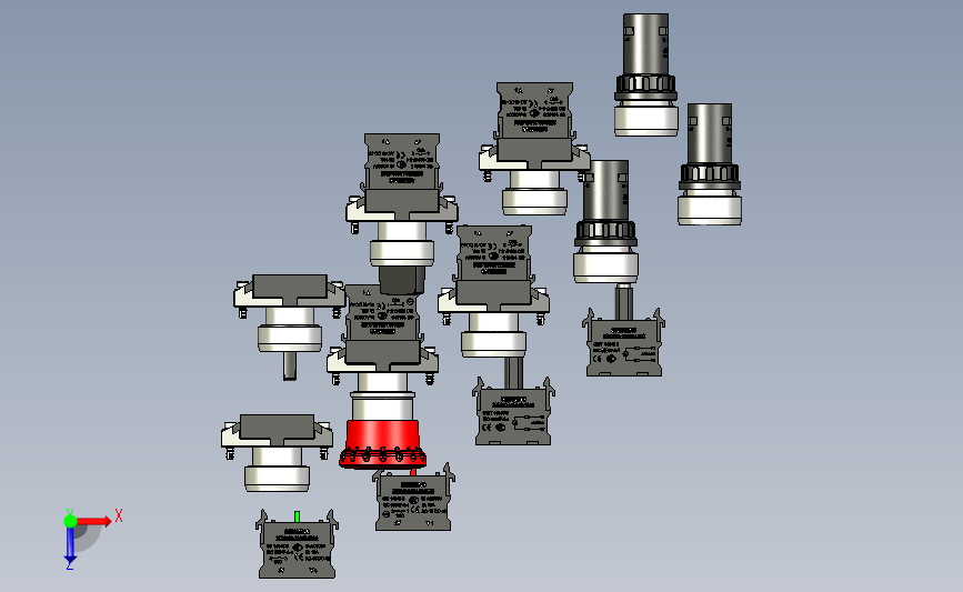 按钮开关集合 俯视图