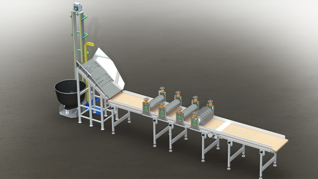 食品成型分切加工设备3D图纸 Solidworks设计